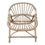 Chaise coquille rotin enfant