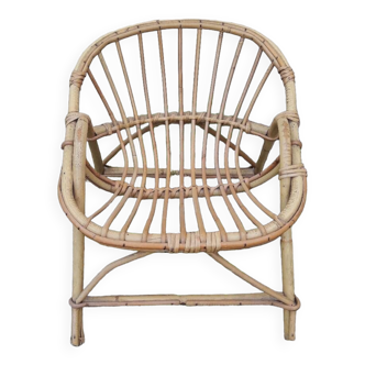 Children's rattan shell chair