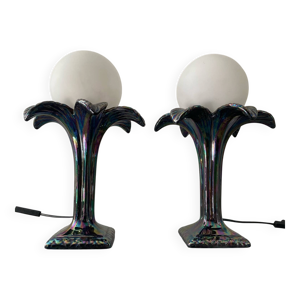 Paire de lampes palmier