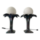 Pair of palm tree lamps in Italian ceramic from the 1970s.