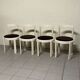 Lacquered wooden chairs with fabric, 1970s, set of 4