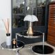 Table basse ronde en verre et chrome vintage