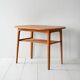 1960s Scandinavian oak coffee table with slatted shelf