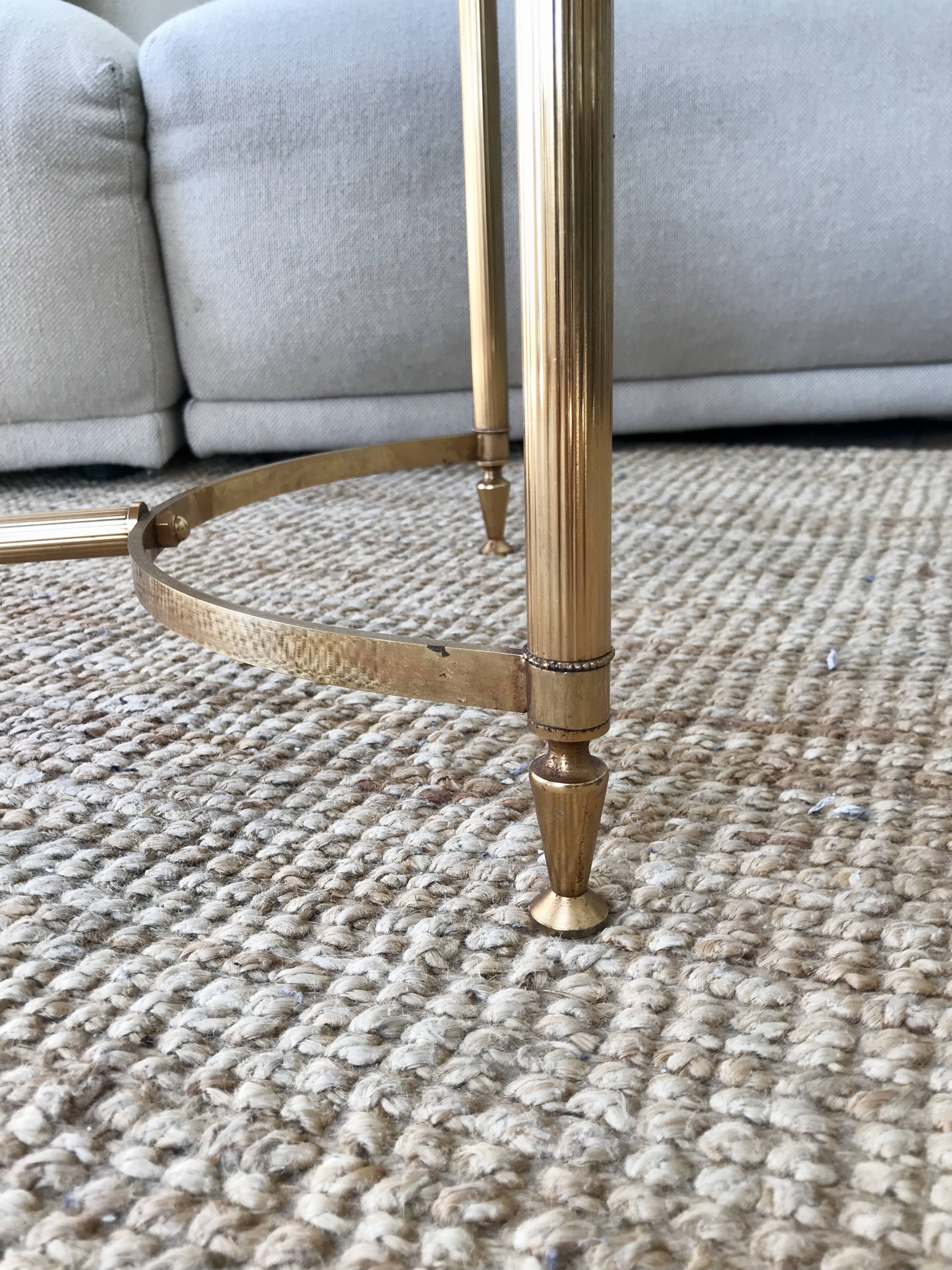 Brass and marble coffee table