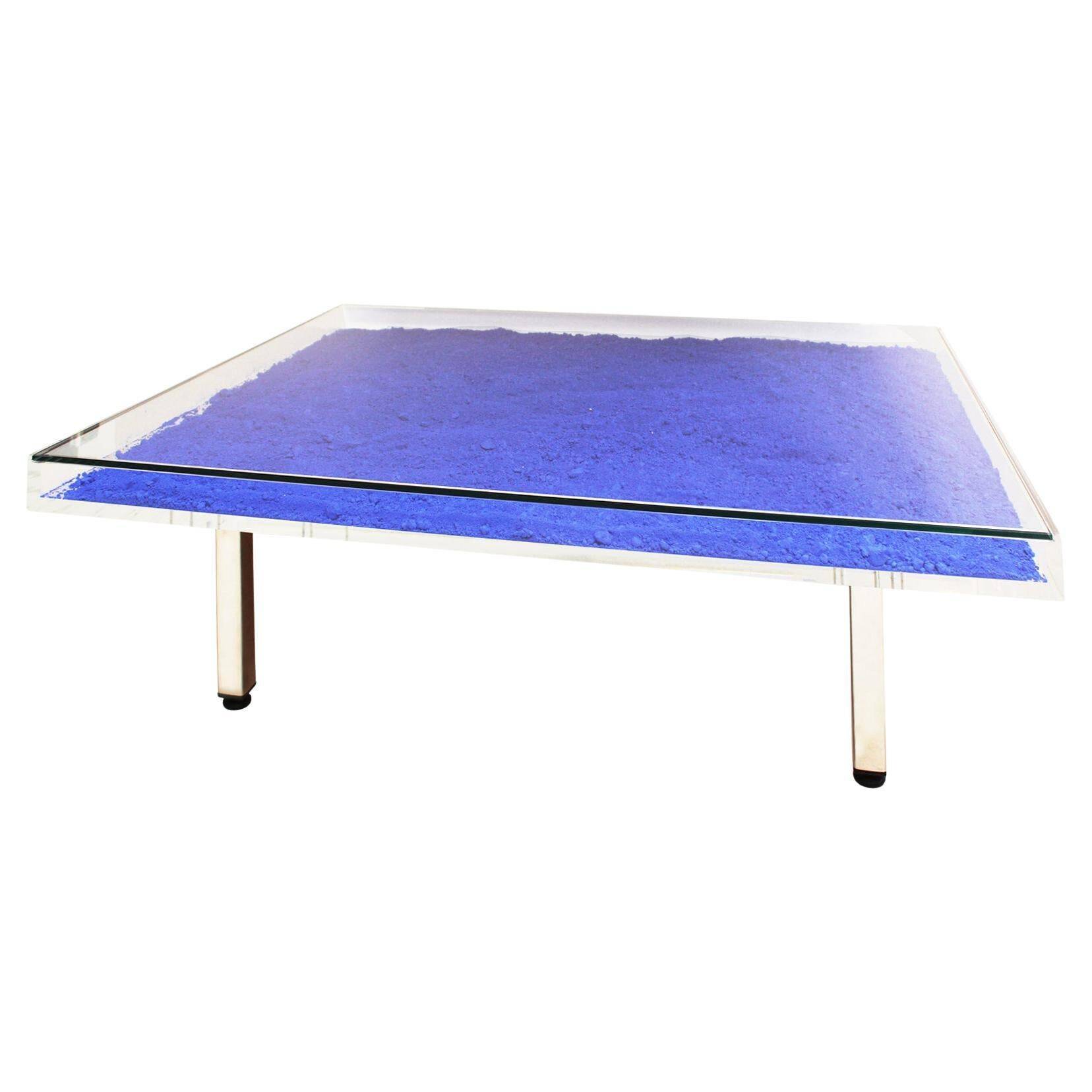 Yves Klein Contemporary Mod Klein Blue French Square Coffee Table