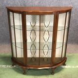 English Art Deco walnut showcase