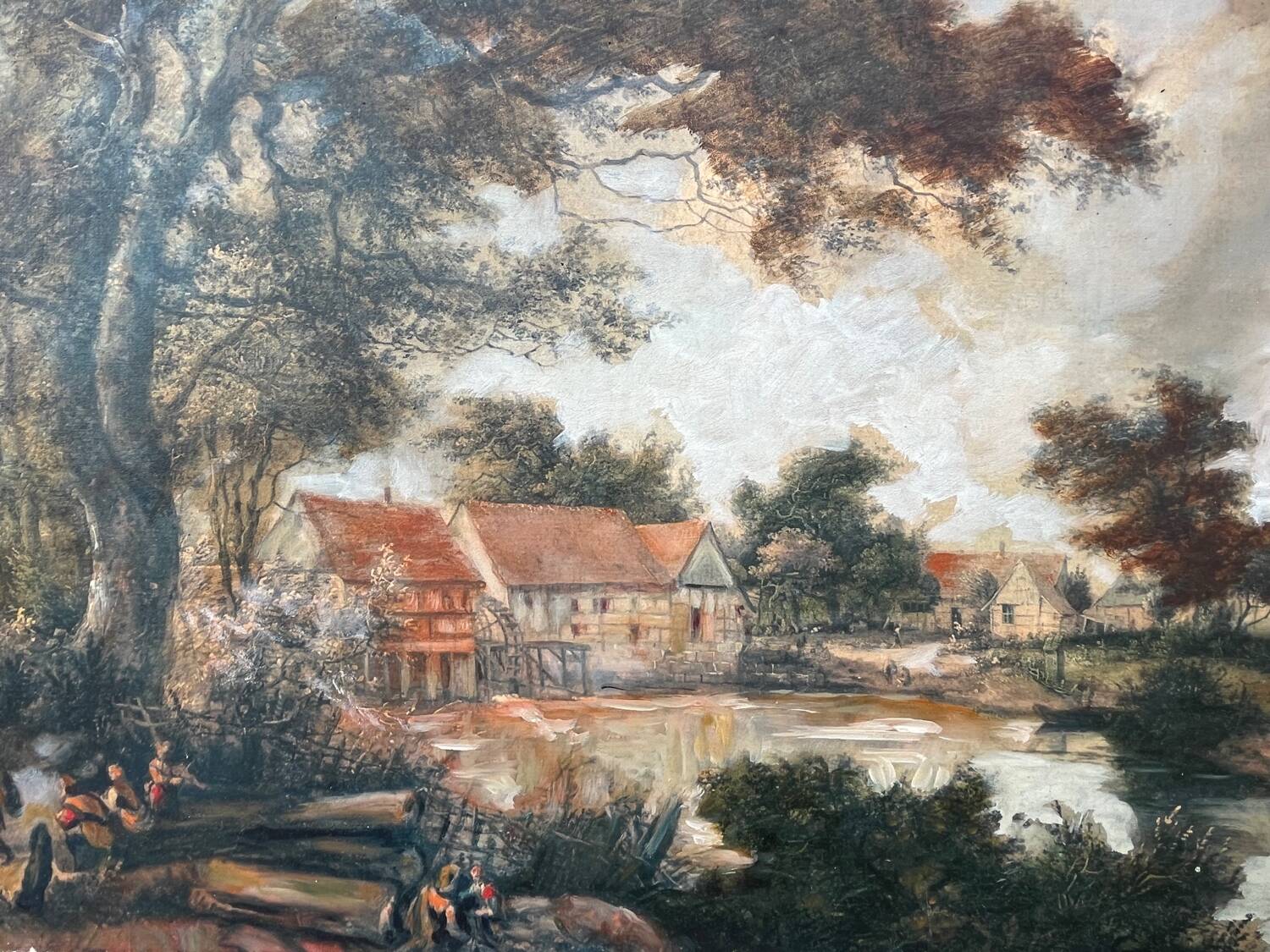Tableau : Huile sur toile - paysage animé