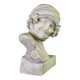 Buste en albâtre d’une jeune fille au col roulé, signature Caloni, Italie vers 1900