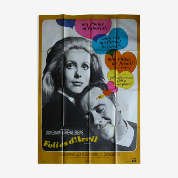 Affiche cinéma originale " Folies d'Avril " Catherine Deneuve