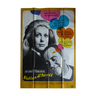 Original movie poster "Folies d'Avril" Catherine Deneuve