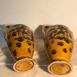 Pair of Orchies Art Deco Vases with silhouette style Fawn decoration