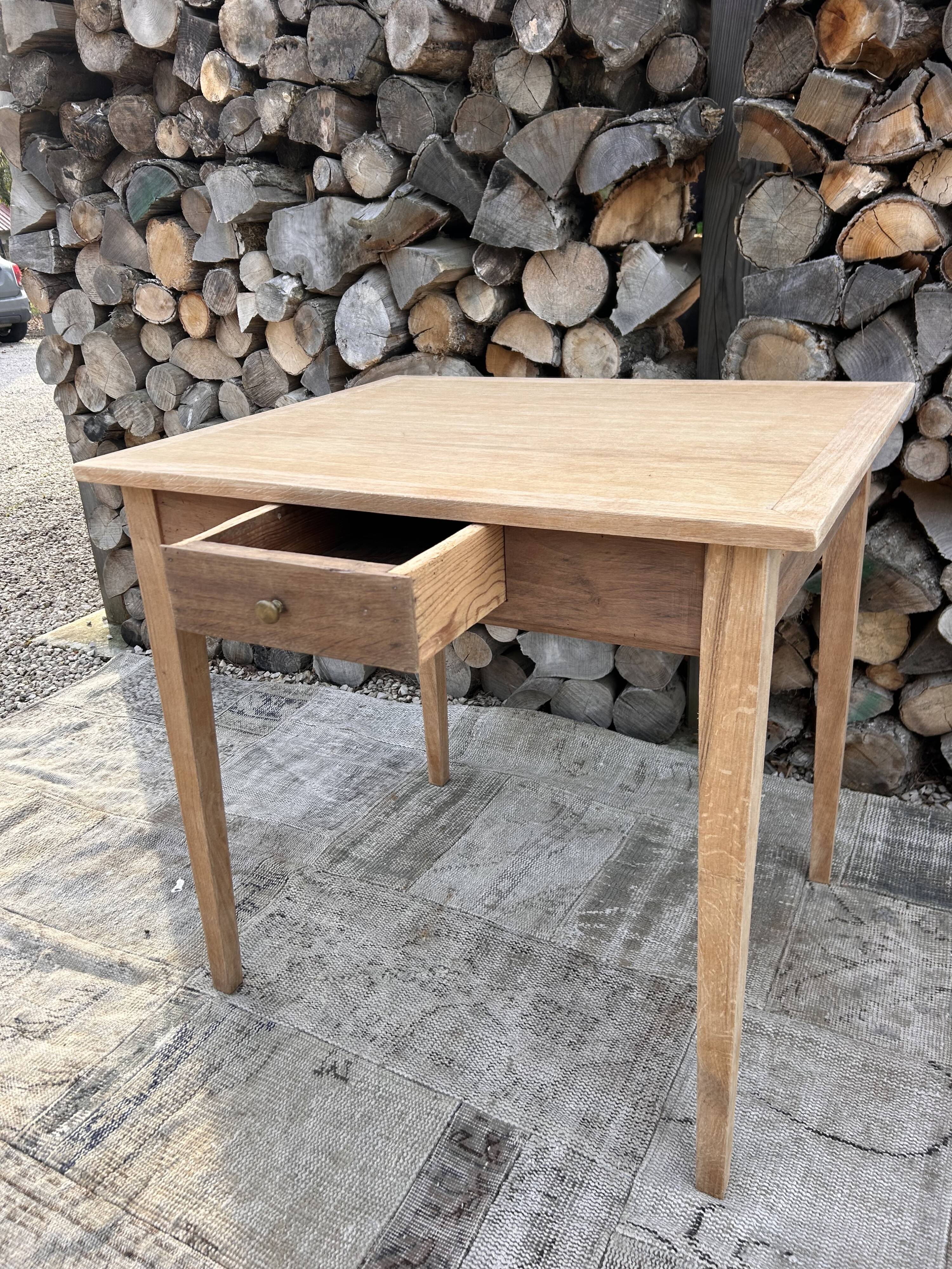 Renovated wooden farmhouse table