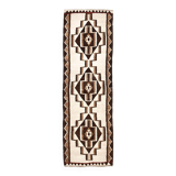 3x9 Brown Cream Turkish Kilim Runner Rug