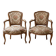 Pair of Louis XV armchairs in floral fabric and wood