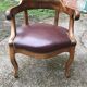 Louis Philippe leather office armchair