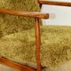 Vintage armchair, 1970s red fox - high pile khaki / olive - long pile