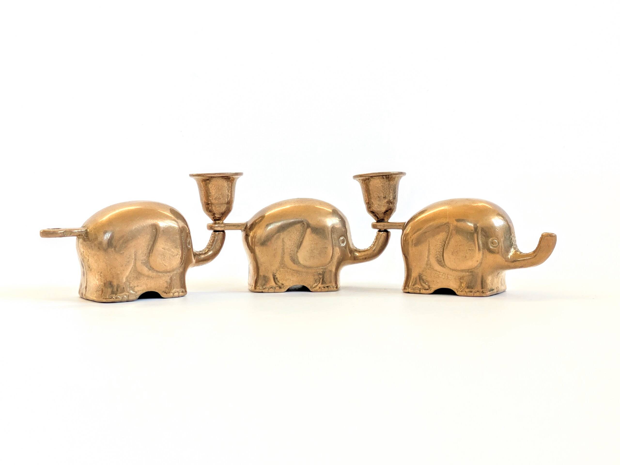 Elephant Parade Candle Holder | Brass | 1960s
