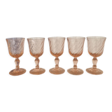 Set of 5 glasses with rosaline liqueur