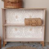 Small pink bookcase and wood