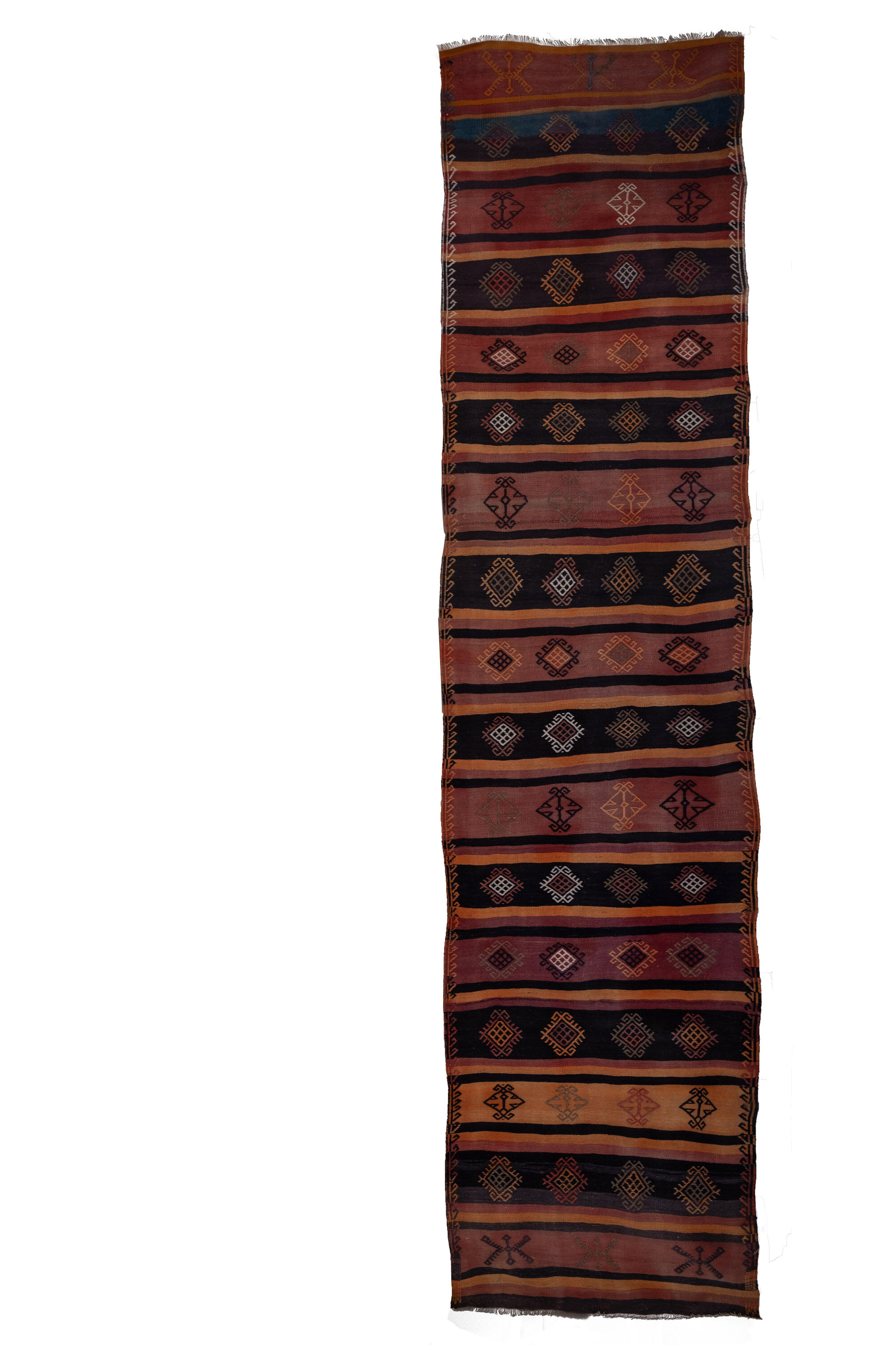 Vintage Extra Long Turkish Kurdish Runner Rug 123 x 521 cm