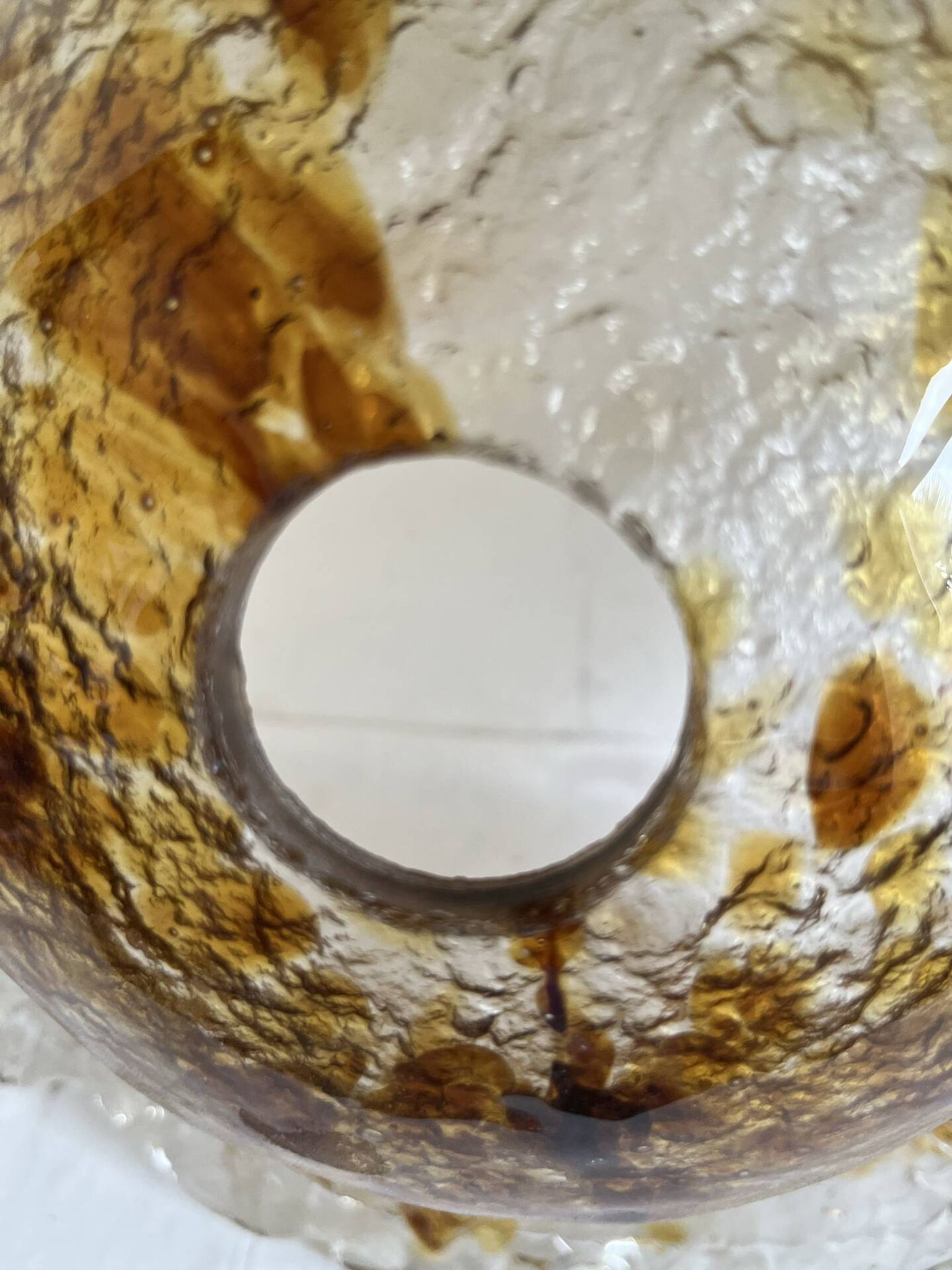 Suspension abat-jour verre de murano vintage