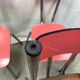 Suite of 4 red formica chairs