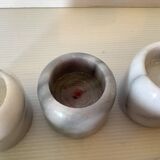 Six marble candlesticks