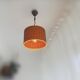 Orange Ceiling lamp vintage 70s made of straw