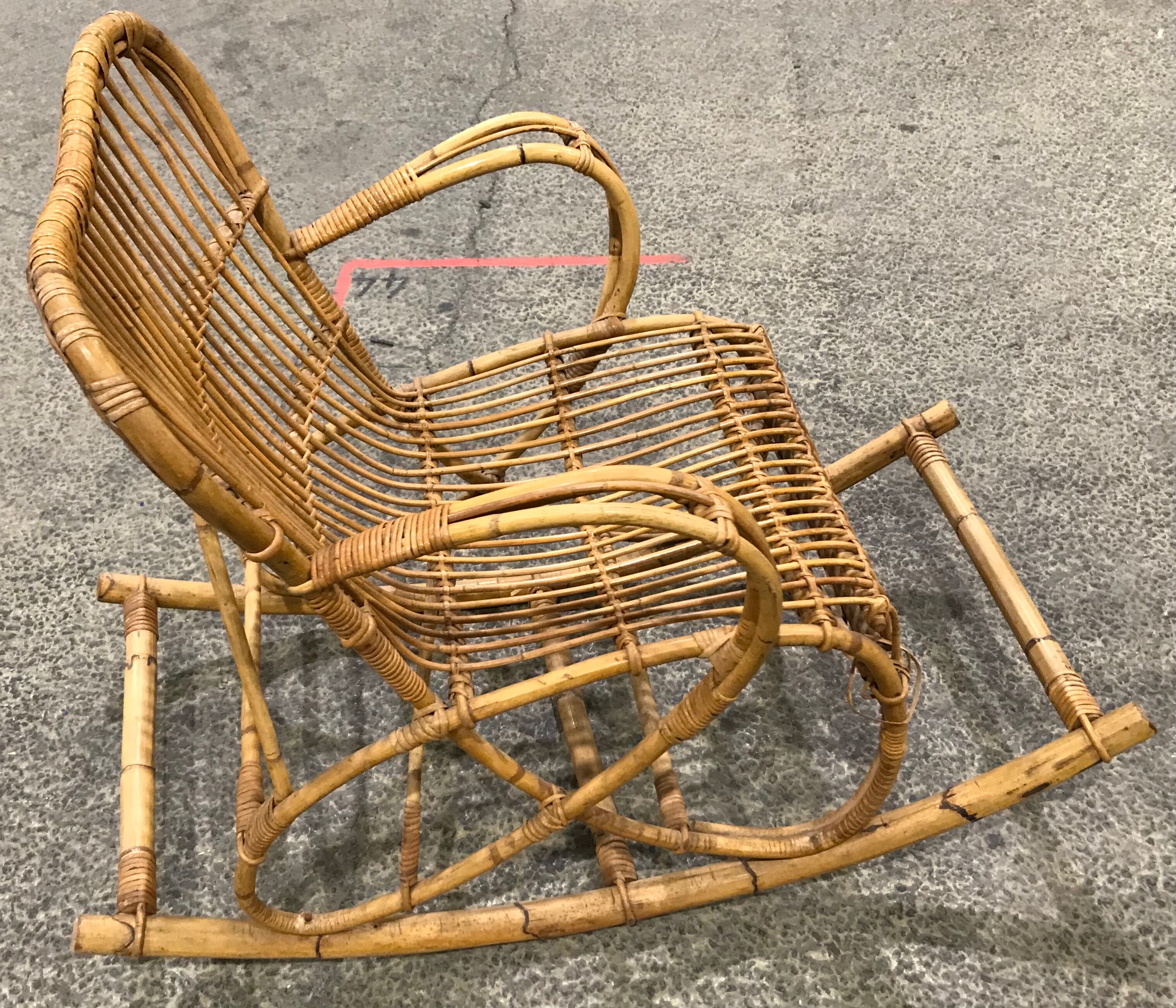 Rocking-chair rotin