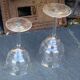 4 verres à vin art déco, motif floral ciselé, verre et cristal
