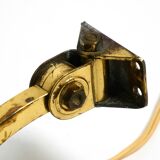 1950s brass extendable scissor wall lamp with aluminum diabolo shade in red