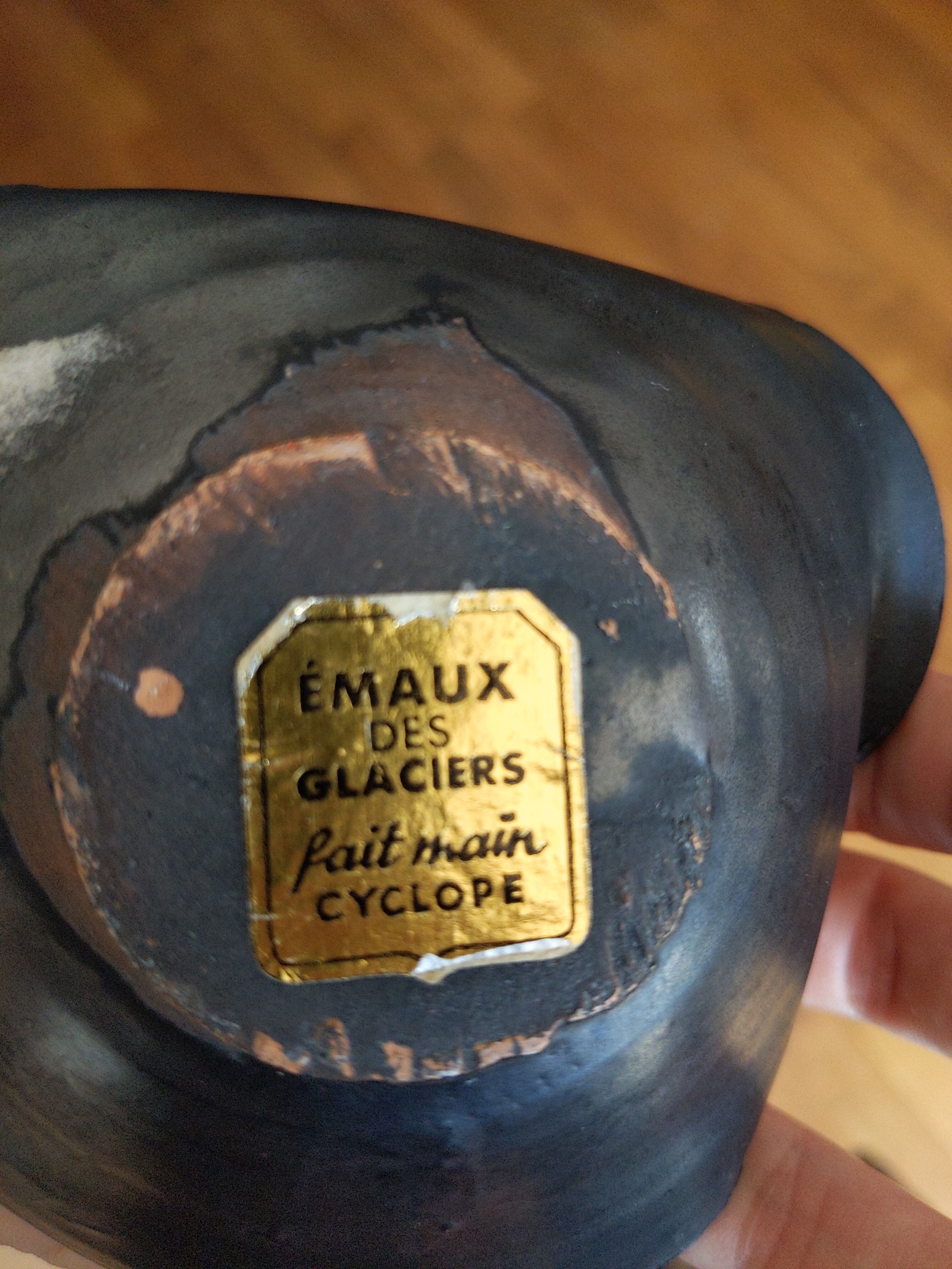 Old ashtray ice cream parlour enamels handmade vintage