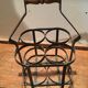 Metal bottle basket and wooden handle