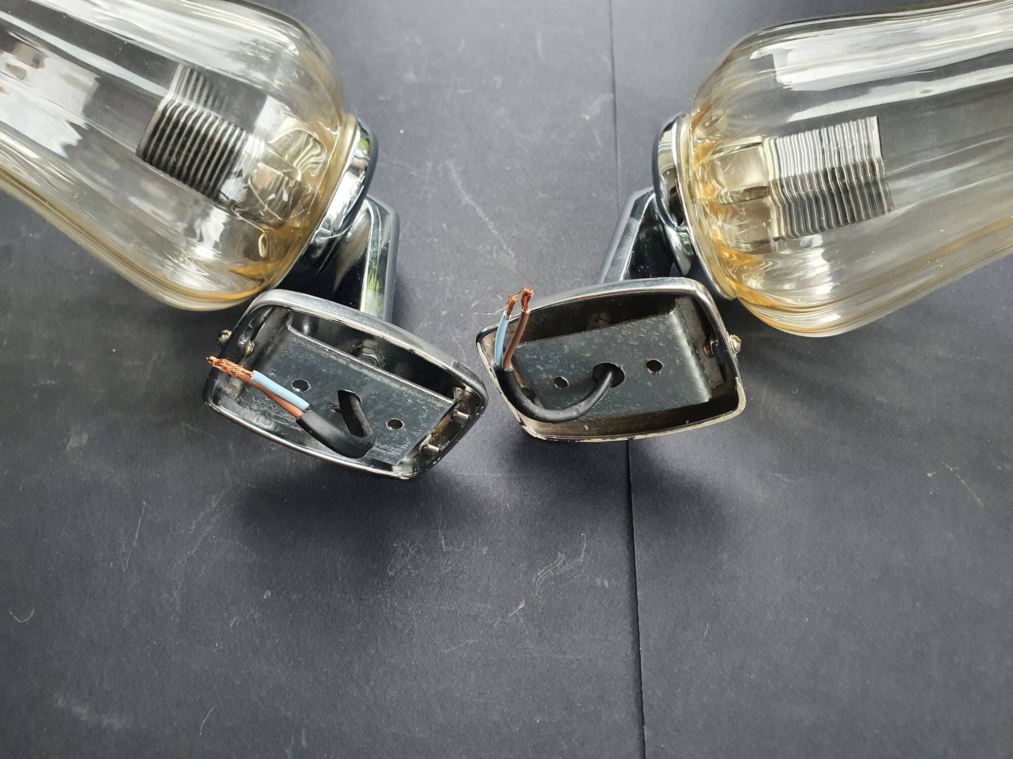 Pair of vintage chrome wall sconces