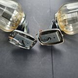 Pair of vintage chrome wall sconces