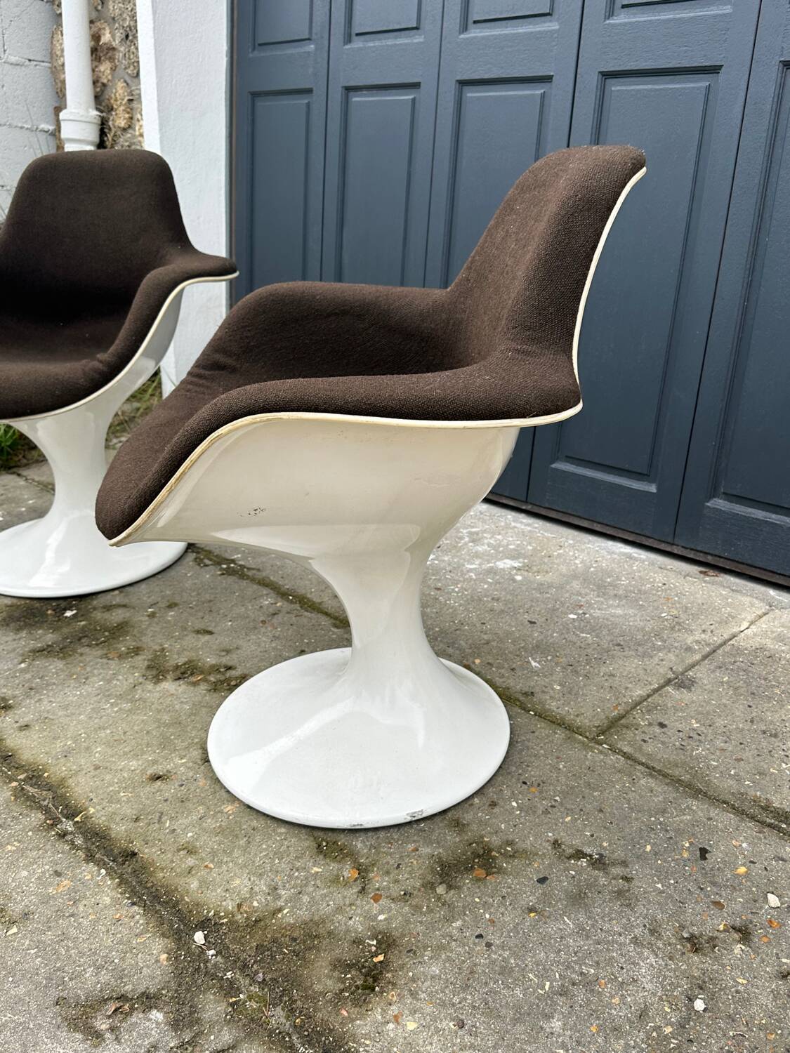 Pair of Orbit Herman Miller corca armchairs 1970