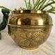 Brass cache pot Villedieu with chestnut decoration