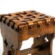 Beautiful 1940s oak stool with a seat made of leather straps