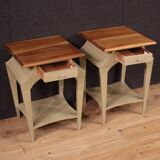 Paire de tables de chevet design peintes des années 80
