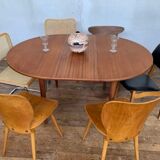 Vintage Round Table in Teak Diameter 110 with butterfly extension