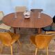 Vintage Round Table in Teak Diameter 110 with butterfly extension