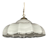 Vintage Italian suspended lamp in swirling Murano glass, 1970s.