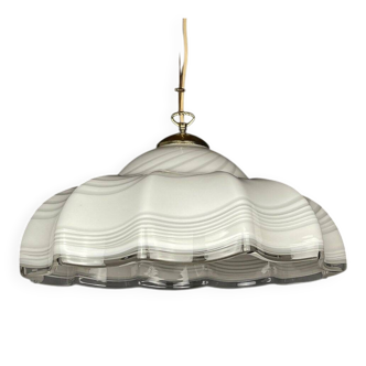 Vintage Italian suspended lamp in swirling Murano glass, 1970s.
