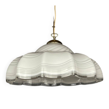 Vintage Italian suspended lamp in swirling Murano glass, 1970s.