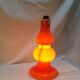 Vintage lamp foot in opaline orange double fires-years 70