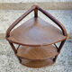 Corner wall shelf, bamboo, rattan and wood, vintage, 60s