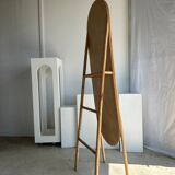 Miroir sur pied en bambou et rotin H:1m80