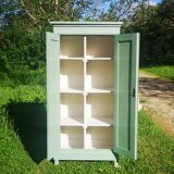 Parisian wardrobe in vintage green wood