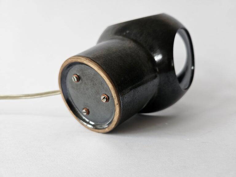 Rare midcentury ceramic table lamp, space age style, 1970s