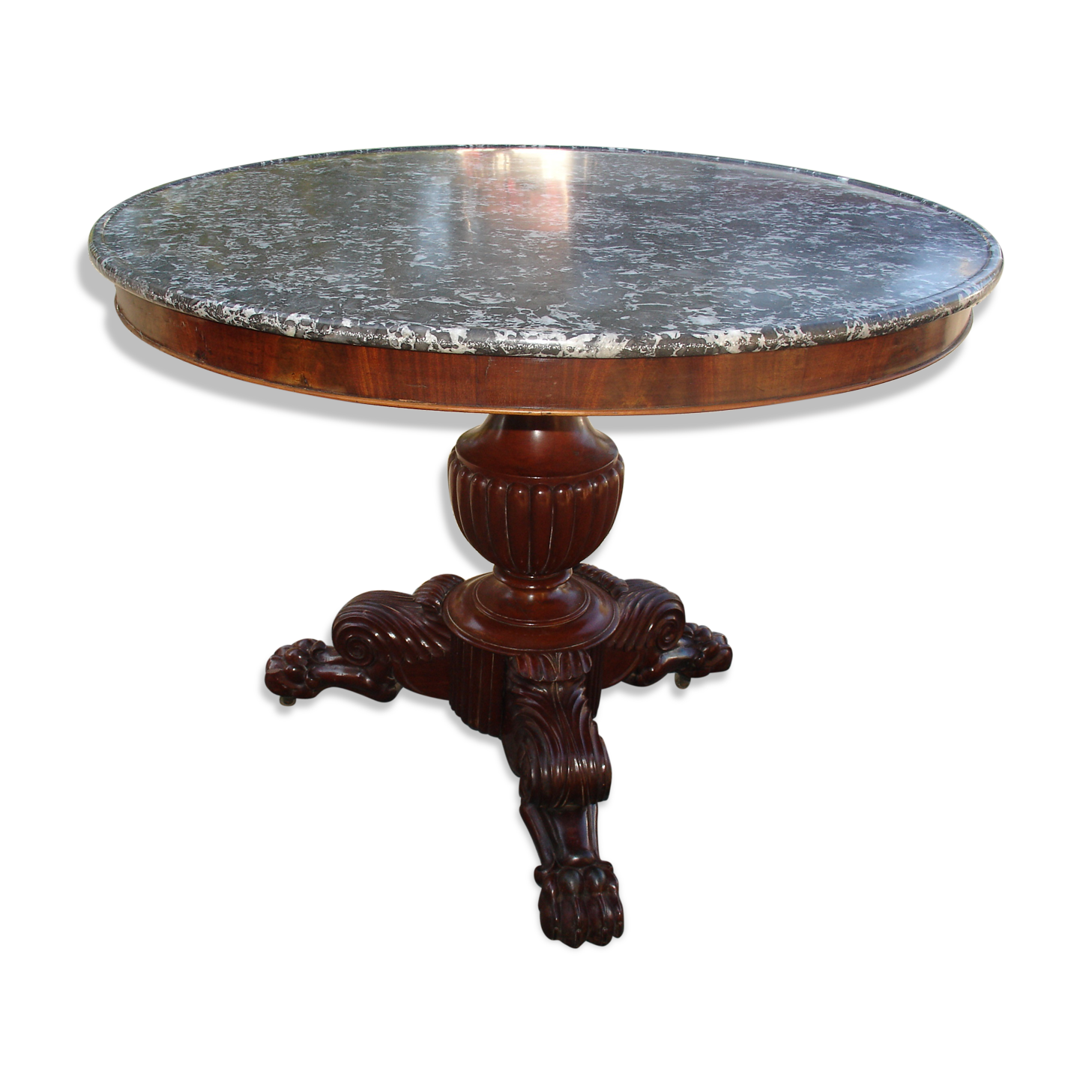 Table drum time empire with its marble Bowl st anne